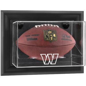 Washington Commanders Black Framed Wall-Mounted Logo Football Display Case
