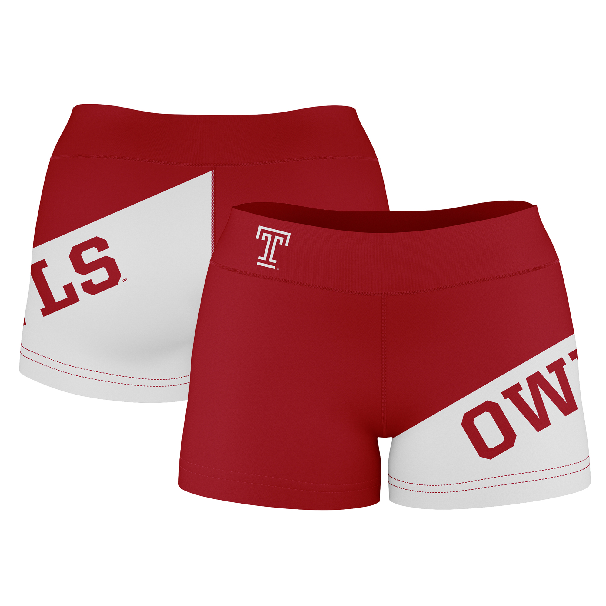 Women's Cherry Temple Owls Color Block Shorts - Image 2