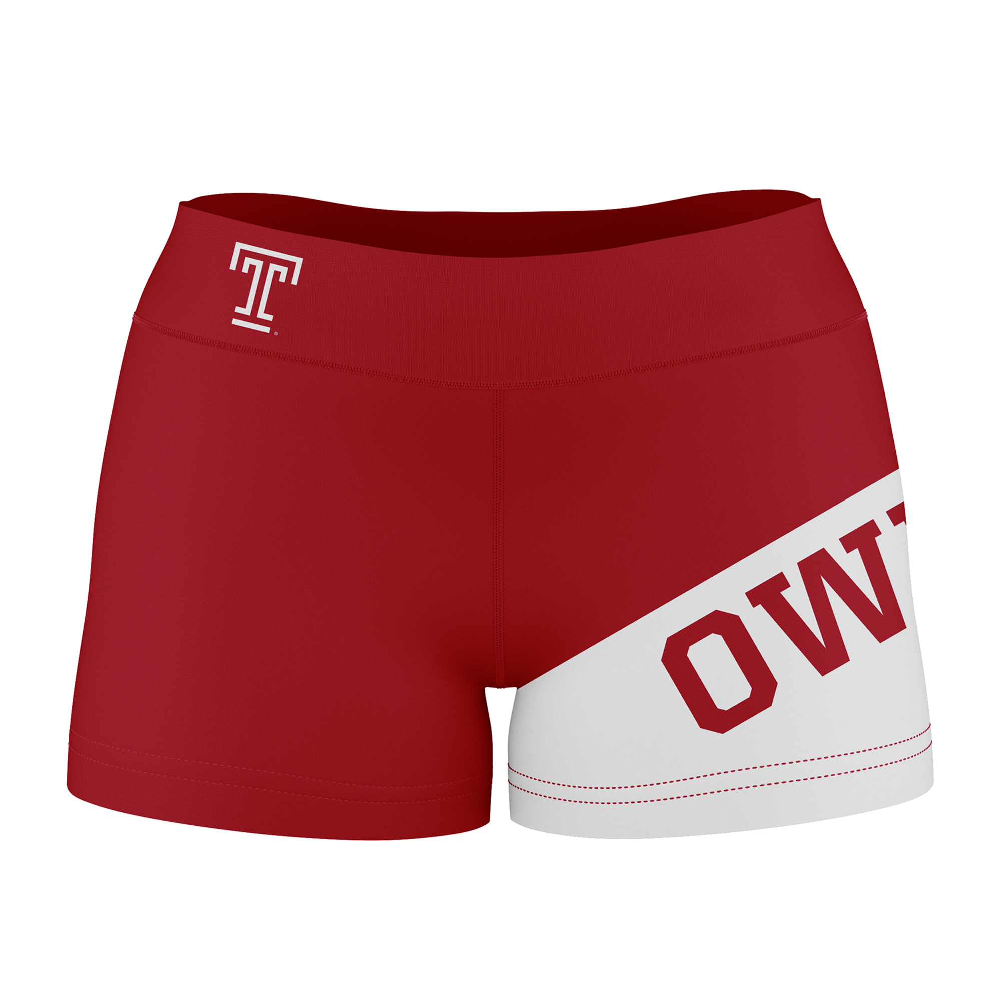 Women's Cherry Temple Owls Color Block Shorts - Image 3