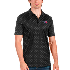 Men's Antigua Black Toronto Blue Jays Spark Polo