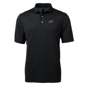 Men's Cutter & Buck Black Buffalo Bills Big & Tall Virtue Eco Pique Tile Polo