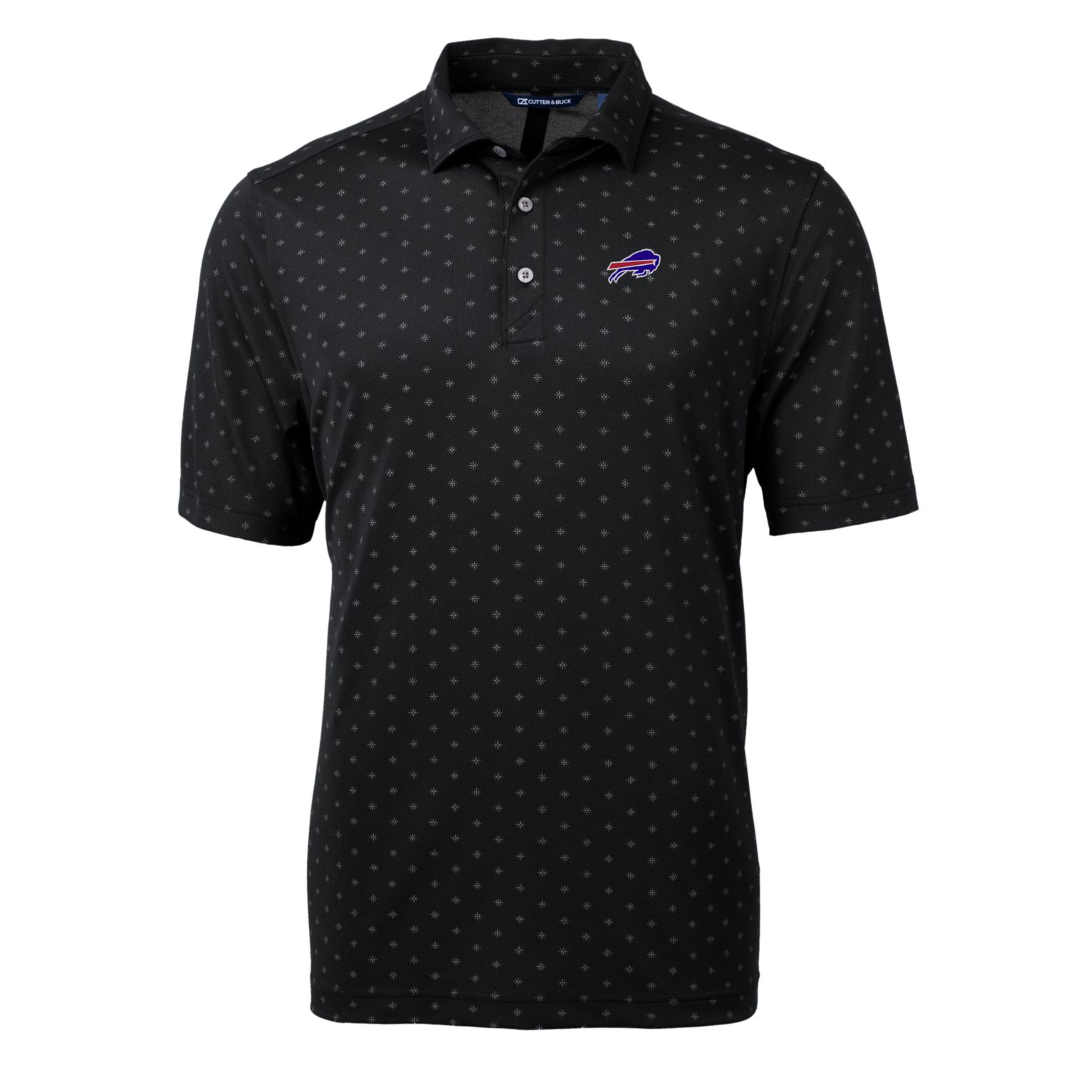 Men's Cutter & Buck Black Buffalo Bills Big & Tall Virtue Eco Pique Tile Polo