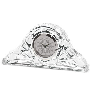 Silver Le Moyne Dolphins Crystal Clock