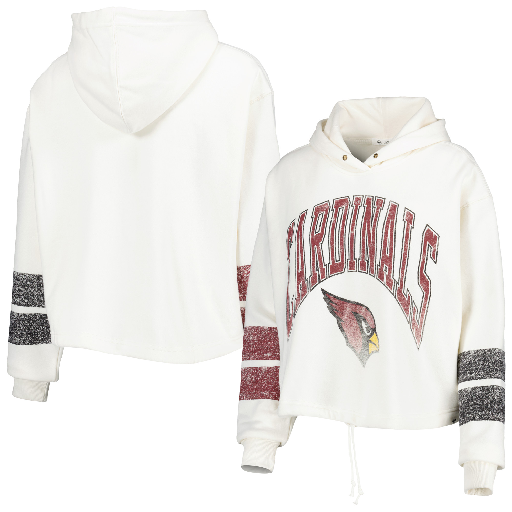 Women's '47 Oatmeal Arizona Cardinals Harper Pullover Hoodie - Image 2