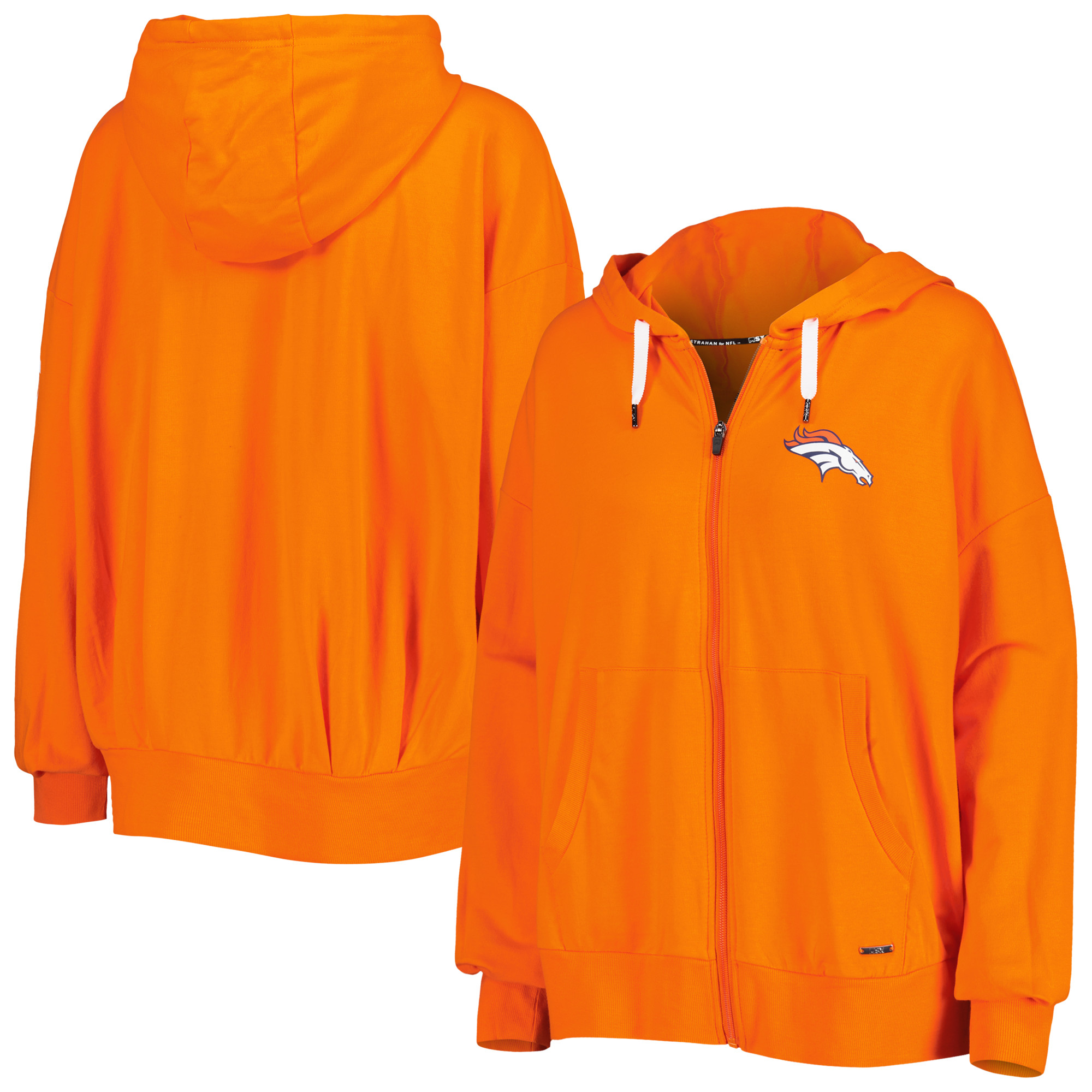 Women's MSX by Michael Strahan Orange Denver Broncos Emerson Lightweight Full-Zip Hoodie