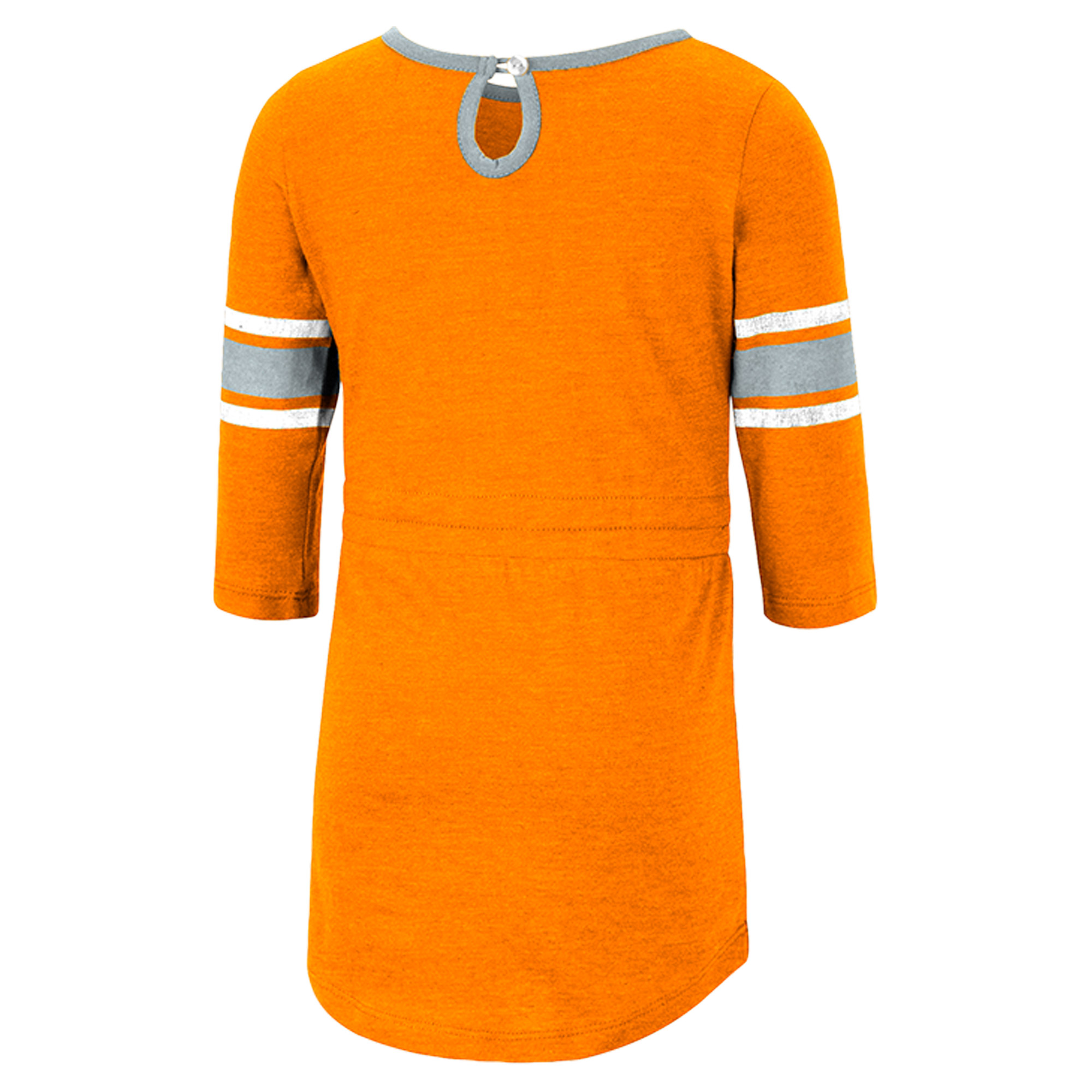 Girls Toddler Colosseum Heathered Tennessee Orange Tennessee Volunteers Poppin Sleeve Stripe Dress - Image 4
