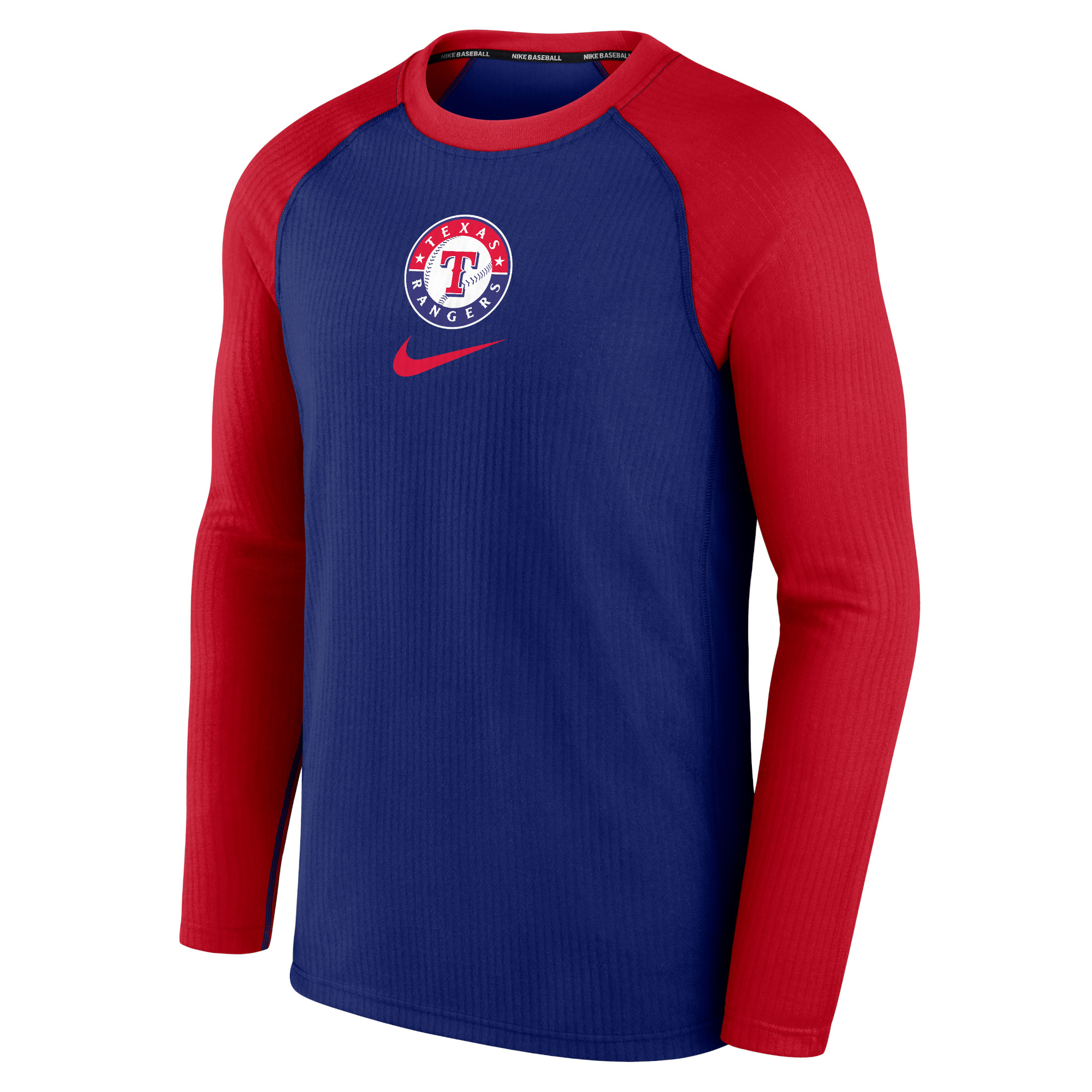 Men's Nike Royal Texas Rangers Authentic Collection Game Raglan Performance Long Sleeve T-Shirt - Image 3