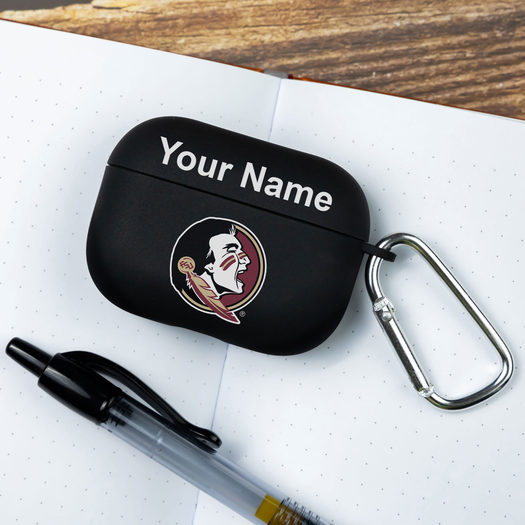 Black Florida State Seminoles Personalized AirPods Pro Case Cover - Image 6