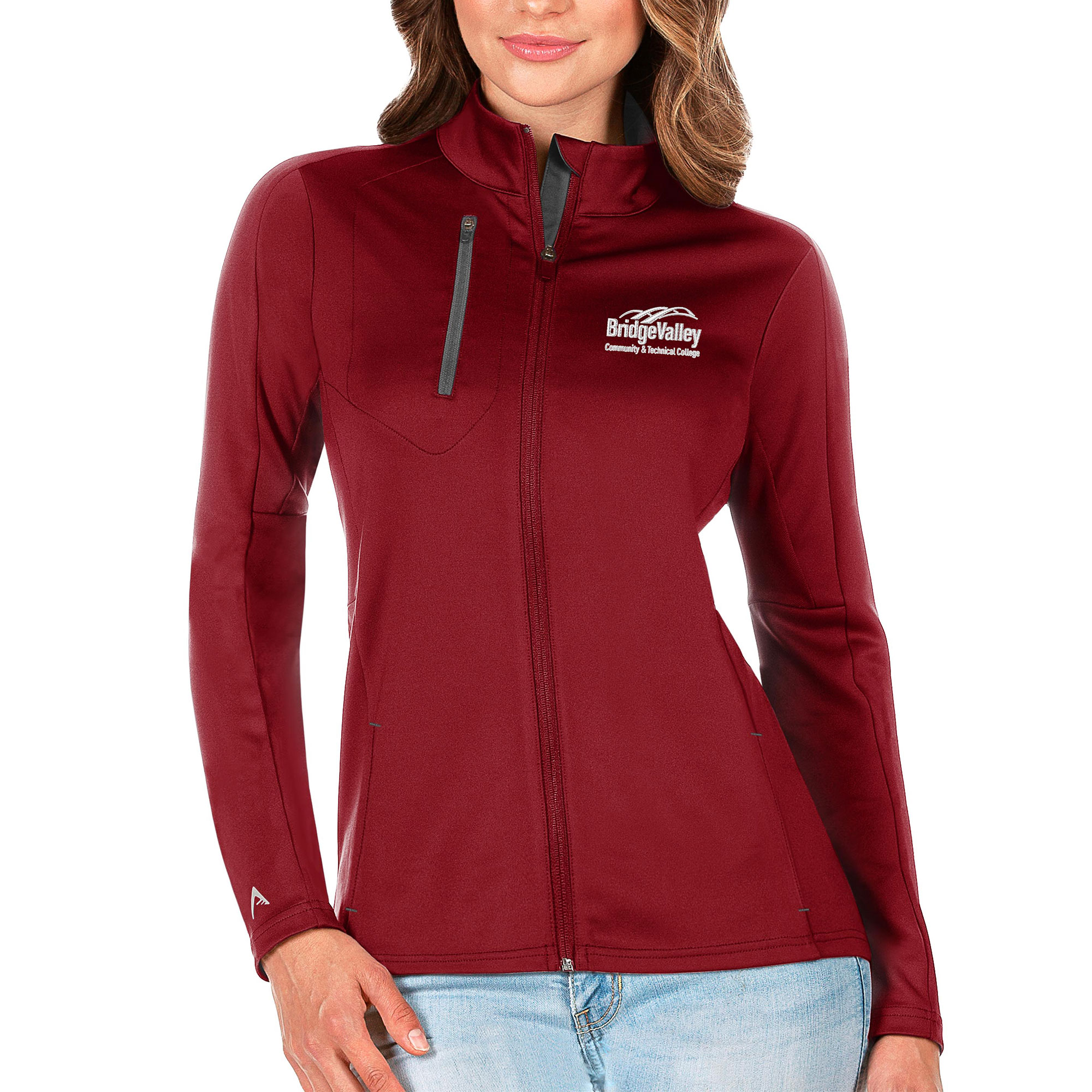 Women's Antigua Red BridgeValley Community & Technical College Generation Full-Zip Jacket