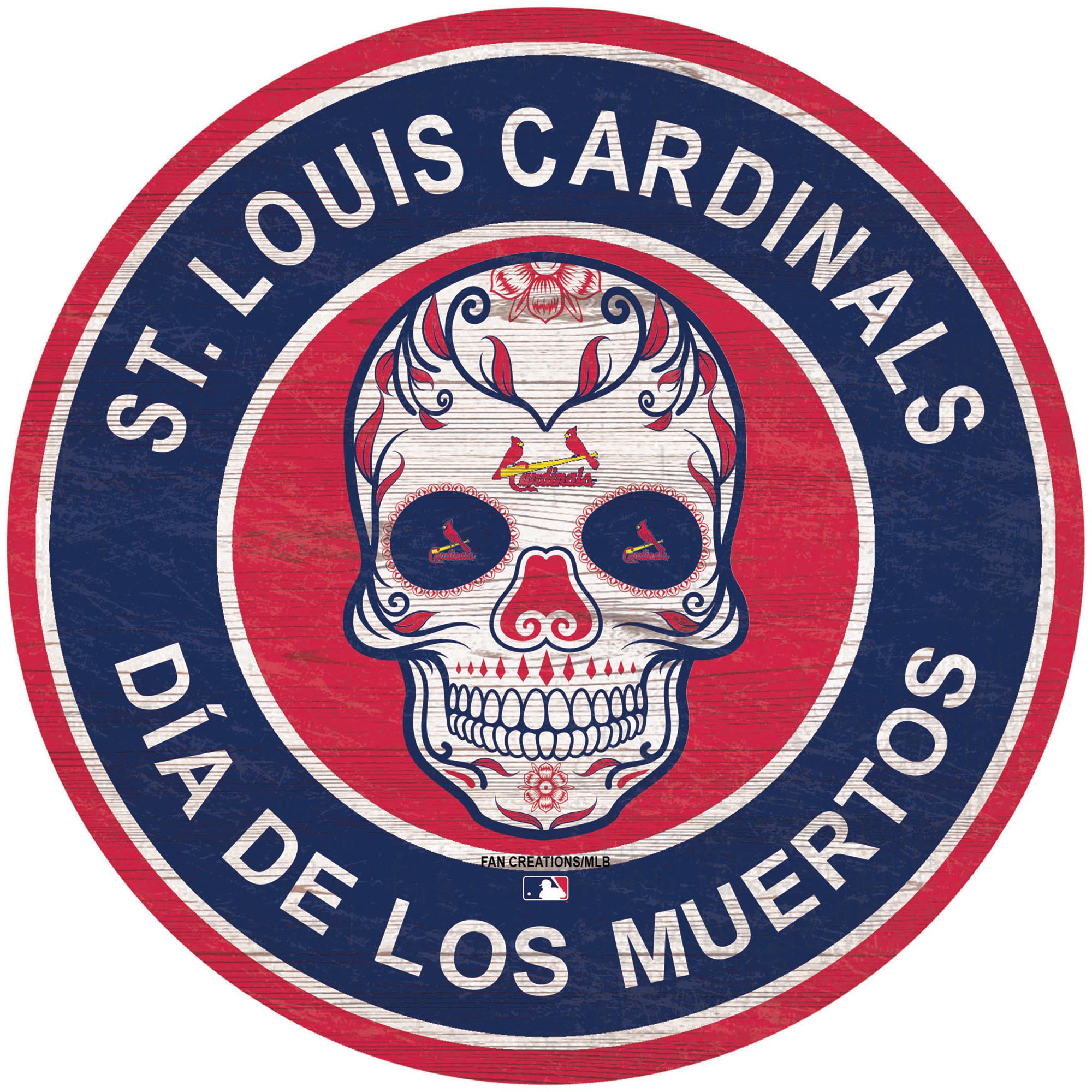 St. Louis Cardinals 12'' Sugar Skull Circle Sign