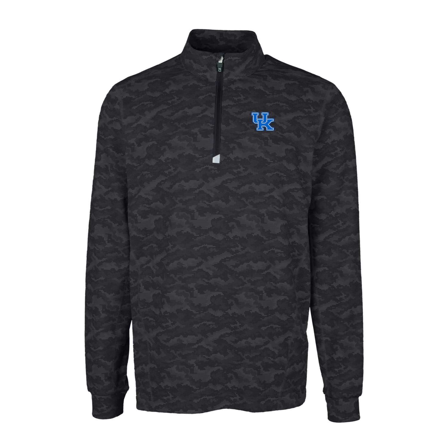 Men's Cutter & Buck Black Kentucky Wildcats Traverse Camo Print Stretch Quarter-Zip Pullover Top - Image 3