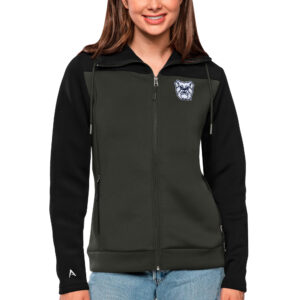 Women's Antigua Black/Charcoal Butler Bulldogs Protect Full-Zip Jacket