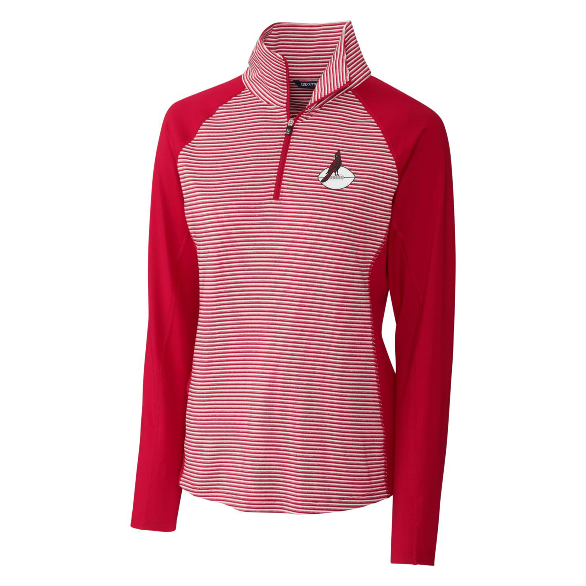 Women's Cutter & Buck Cardinal Arizona Cardinals Throwback Logo Forge Tonal Stripe Stretch Half-Zip Pullover Top - Image 3