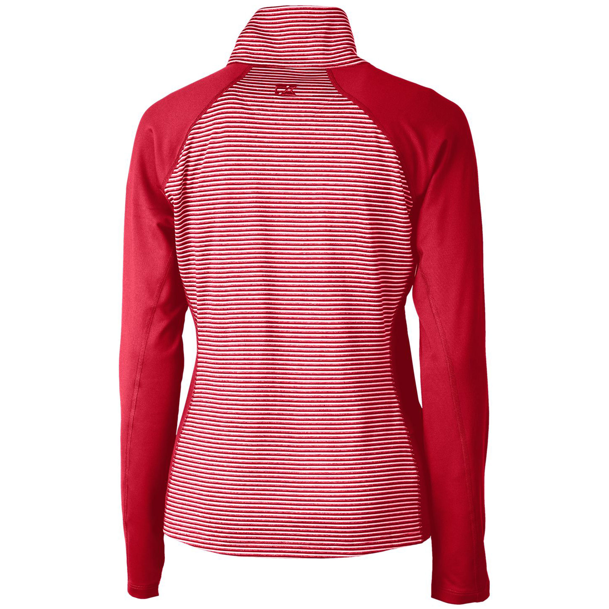 Women's Cutter & Buck Cardinal Arizona Cardinals Throwback Logo Forge Tonal Stripe Stretch Half-Zip Pullover Top - Image 4