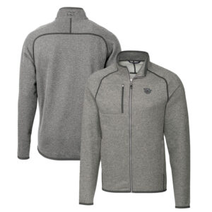 Men's Cutter & Buck Heather Gray Cincinnati Bearcats Mainsail Sweater-Knit Big & Tall Full-Zip Jacket