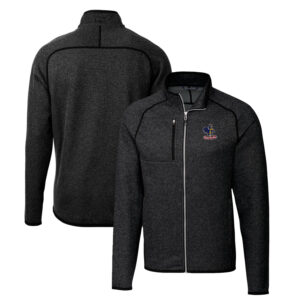 Men's Cutter & Buck Heather Charcoal Delaware Fightin' Blue Hens Mainsail Sweater-Knit Big & Tall Full-Zip Jacket