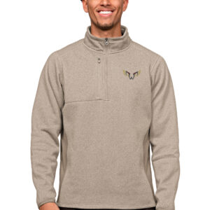 Men's Antigua Tan Philadelphia Wings Course Quarter-Zip Pullover Top