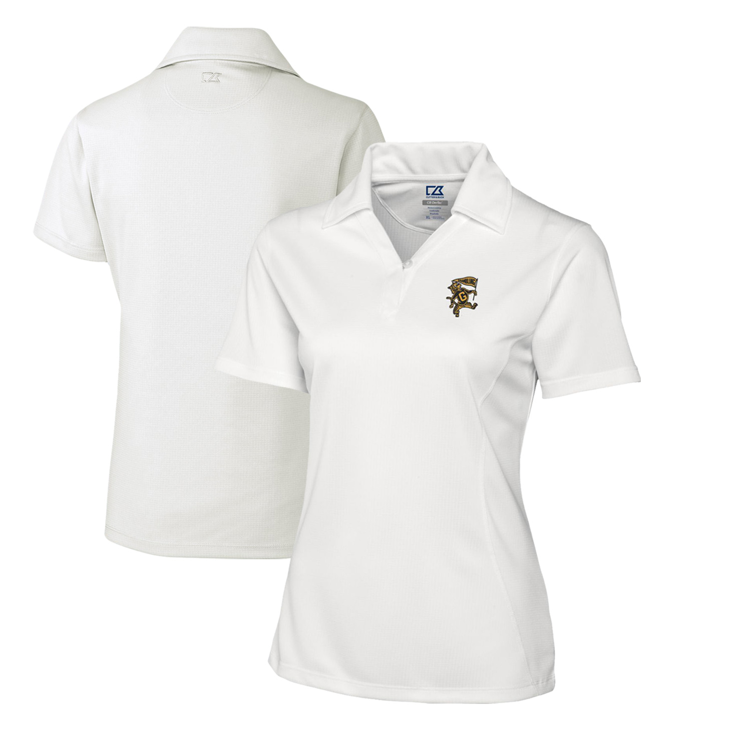 Women's Cutter & Buck White Grambling Tigers CB DryTec Genre Textured Solid Polo