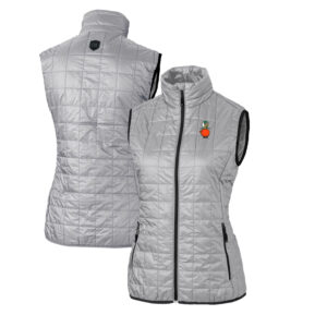Women's Cutter & Buck Gray UCF Knights Vault Rainier PrimaLoft Eco Full-Zip Puffer Vest