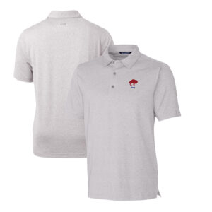 Men's Cutter & Buck Heather Gray Buffalo Bills Throwback Logo Forge Heathered Stretch Polo