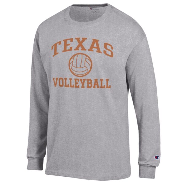 Men's Champion Heather Gray Texas Longhorns Volleyball Icon Powerblend Long Sleeve T-Shirt - Image 6