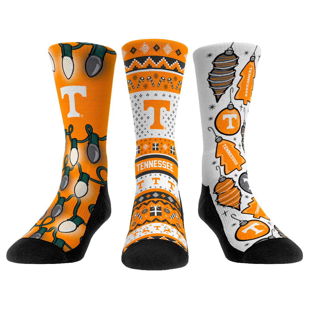 Rock Em Socks Tennessee Volunteers Unisex Holiday 3-Pack Crew Socks