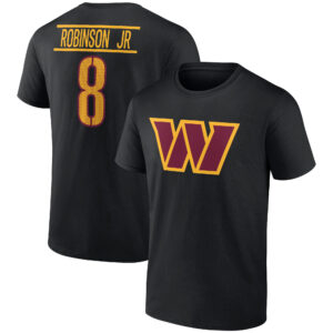 Men's Brian Robinson Jr. Black Washington Commanders Icon Player Name & Number T-Shirt