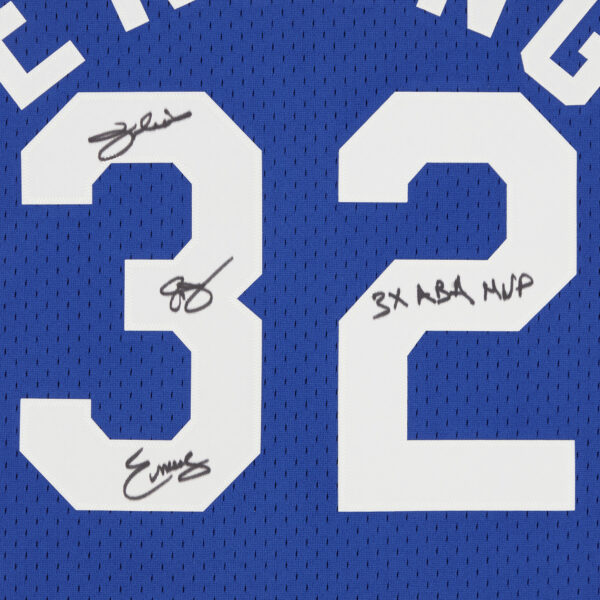 Julius Erving Blue New York Nets Autographed Mitchell & Ness 1973-74 Swingman Jersey with "3x ABA MVP" Inscription - Image 12