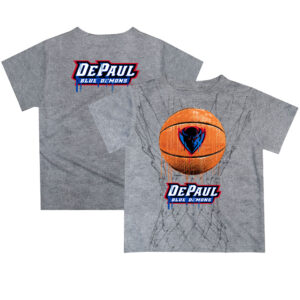 Toddler Heather Gray DePaul Blue Demons Dripping Basketball T-Shirt
