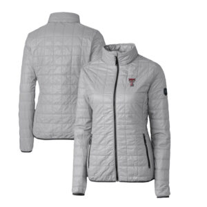 Women's Cutter & Buck Gray Texas Tech Red Raiders Rainier Eco Insulated Puffer Full-Zip Jacket