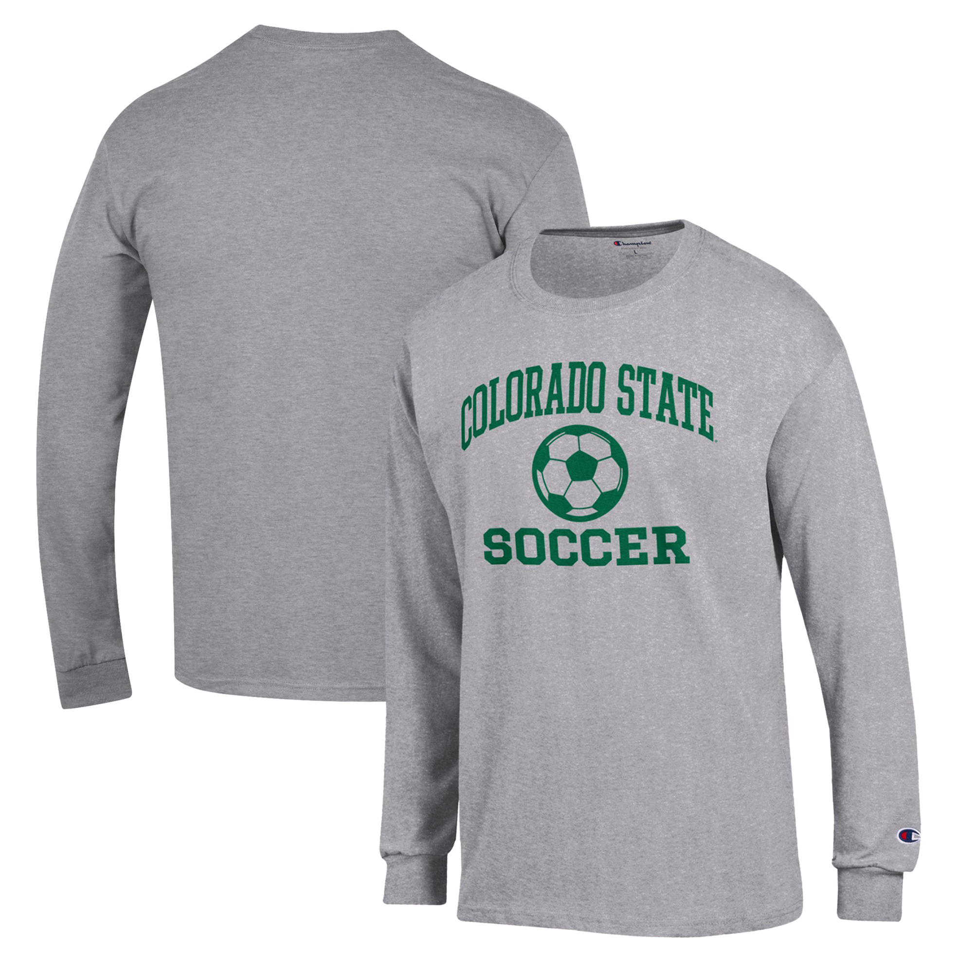 Men's Champion Gray Colorado State Rams Soccer Icon Long Sleeve T-Shirt - Image 2
