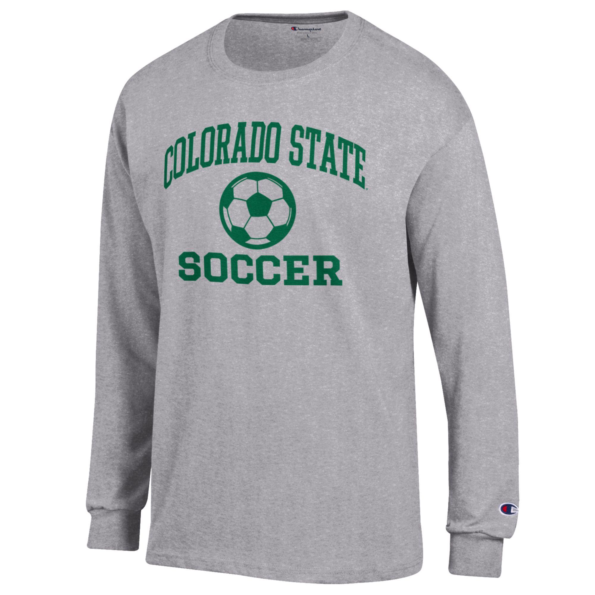 Men's Champion Gray Colorado State Rams Soccer Icon Long Sleeve T-Shirt - Image 3
