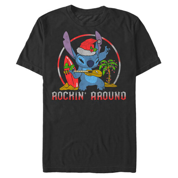Men's Black Lilo and Stitch Rockin' T-Shirt
