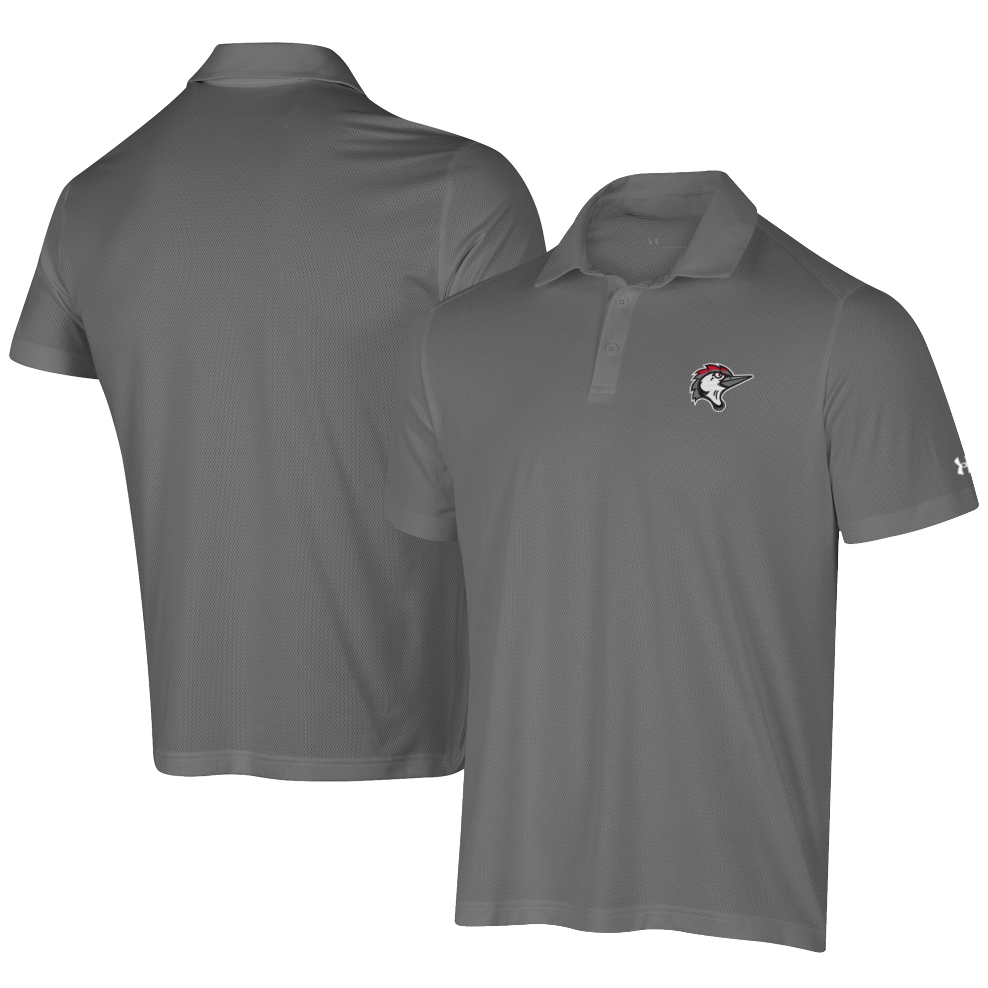 Men's Under Armour Gray Fayetteville Woodpeckers Tech Mesh Performance Polo