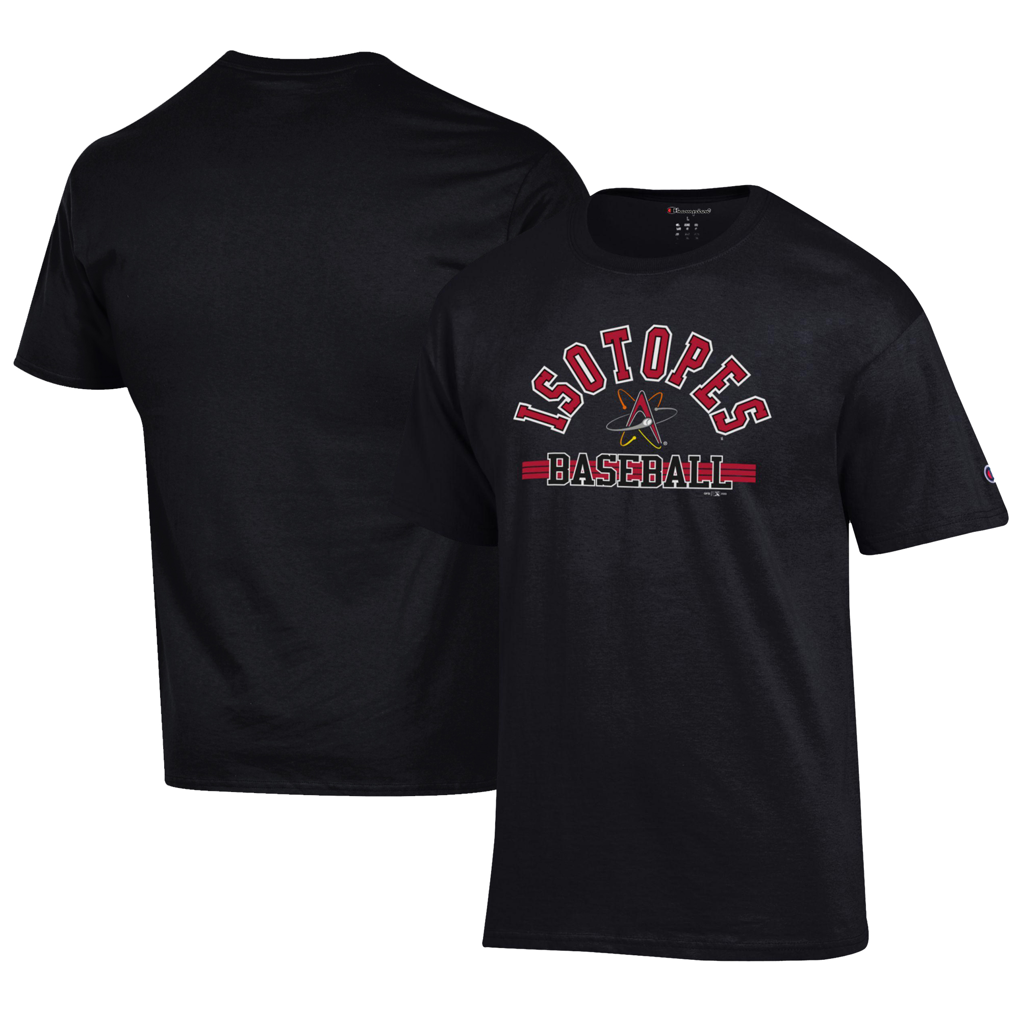Men's Champion Black Albuquerque Isotopes Logo Jersey T-Shirt - Image 5