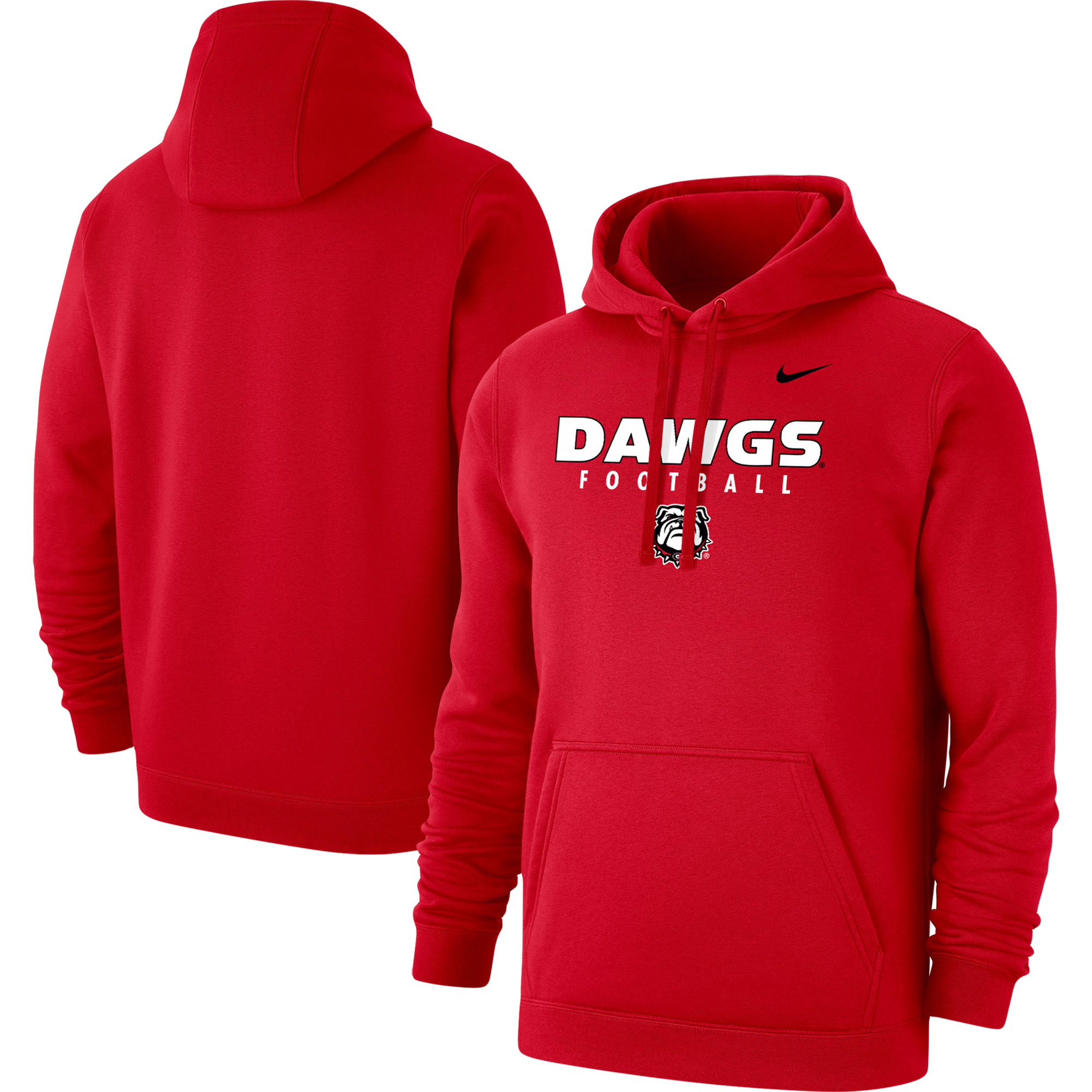 Men's Nike Red Georgia Bulldogs Football Drop Club Pullover Hoodie - Image 2