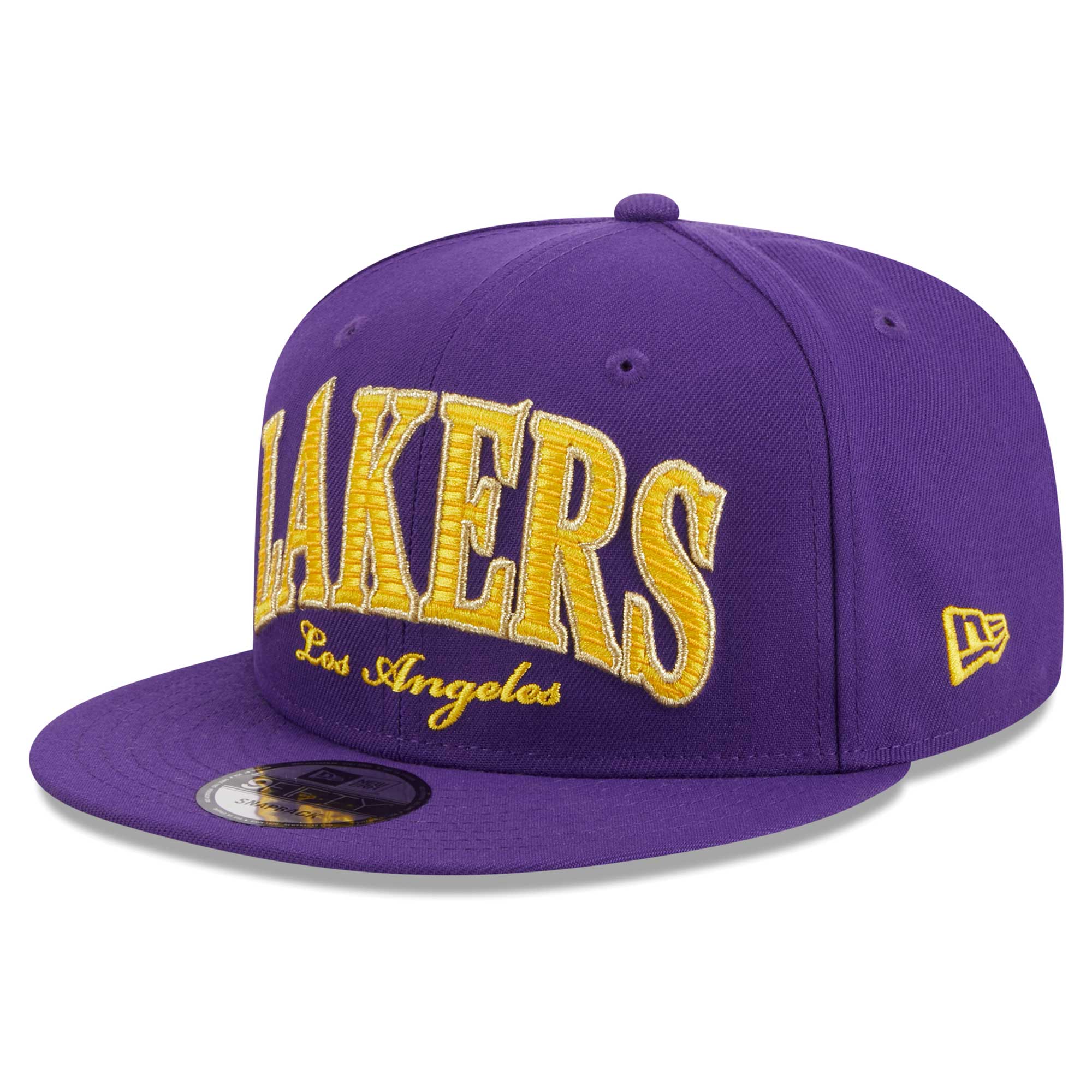 Men's New Era Purple Los Angeles Lakers Golden Tall Text 9FIFTY Snapback Hat - Image 4