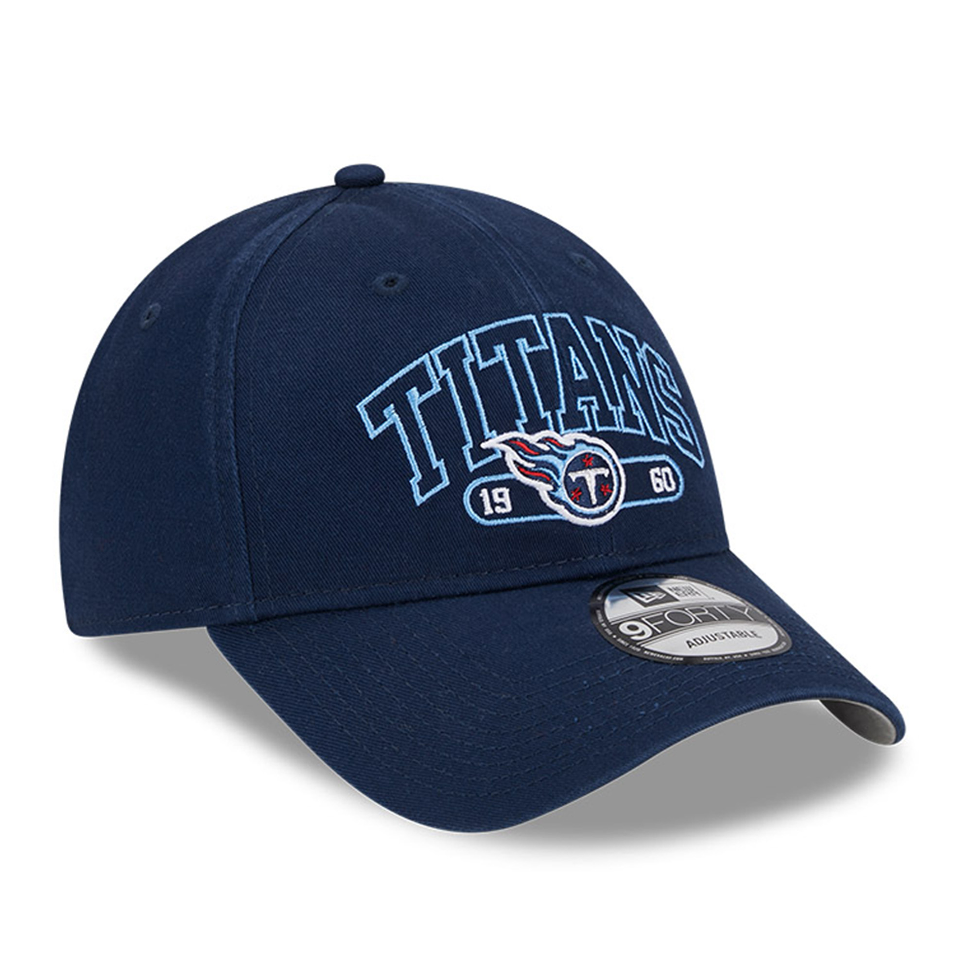 Men's New Era Navy Tennessee Titans Outline 9FORTY Snapback Hat - Image 9