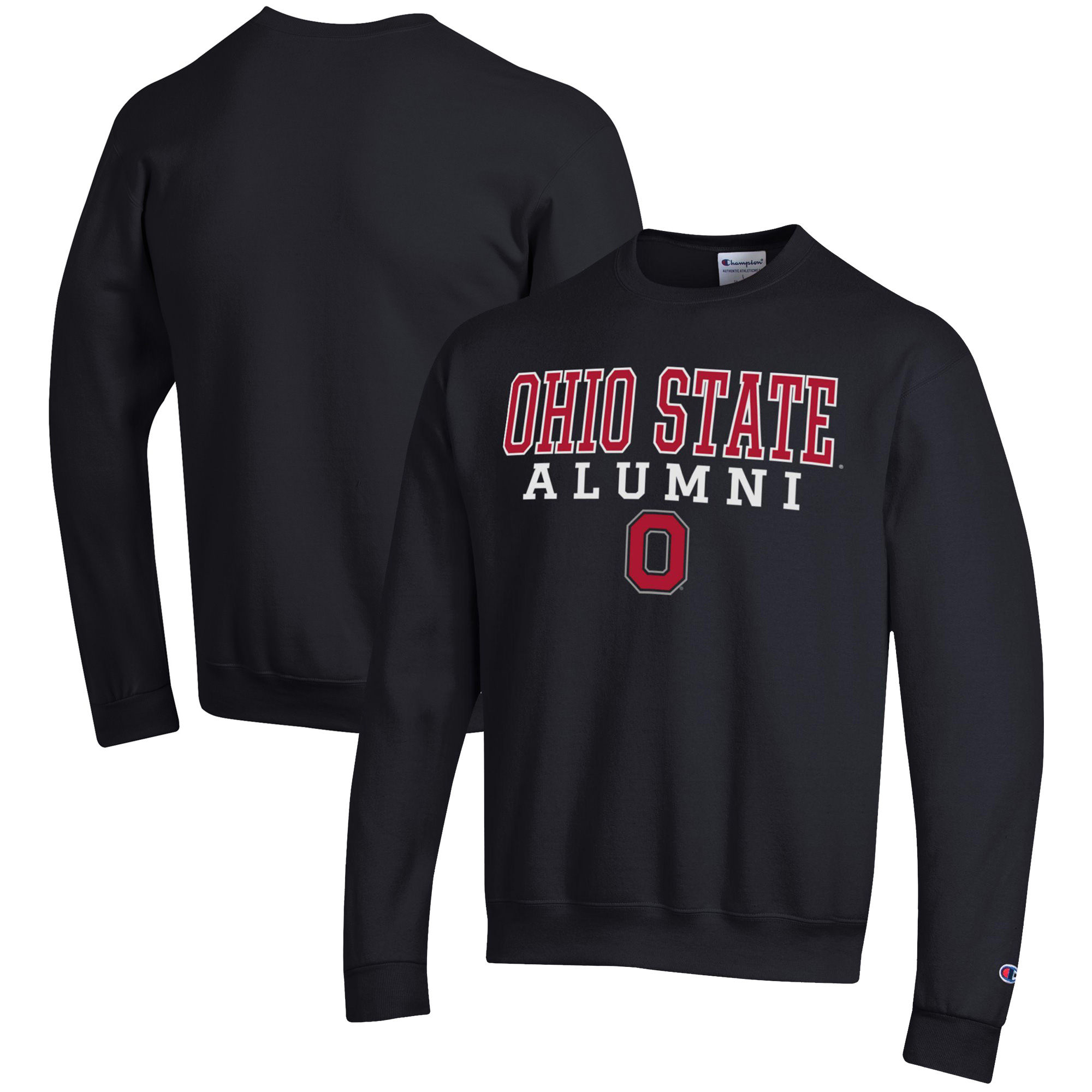 Men's Champion Black Ohio State Buckeyes Alumni Logo Pullover Sweatshirt