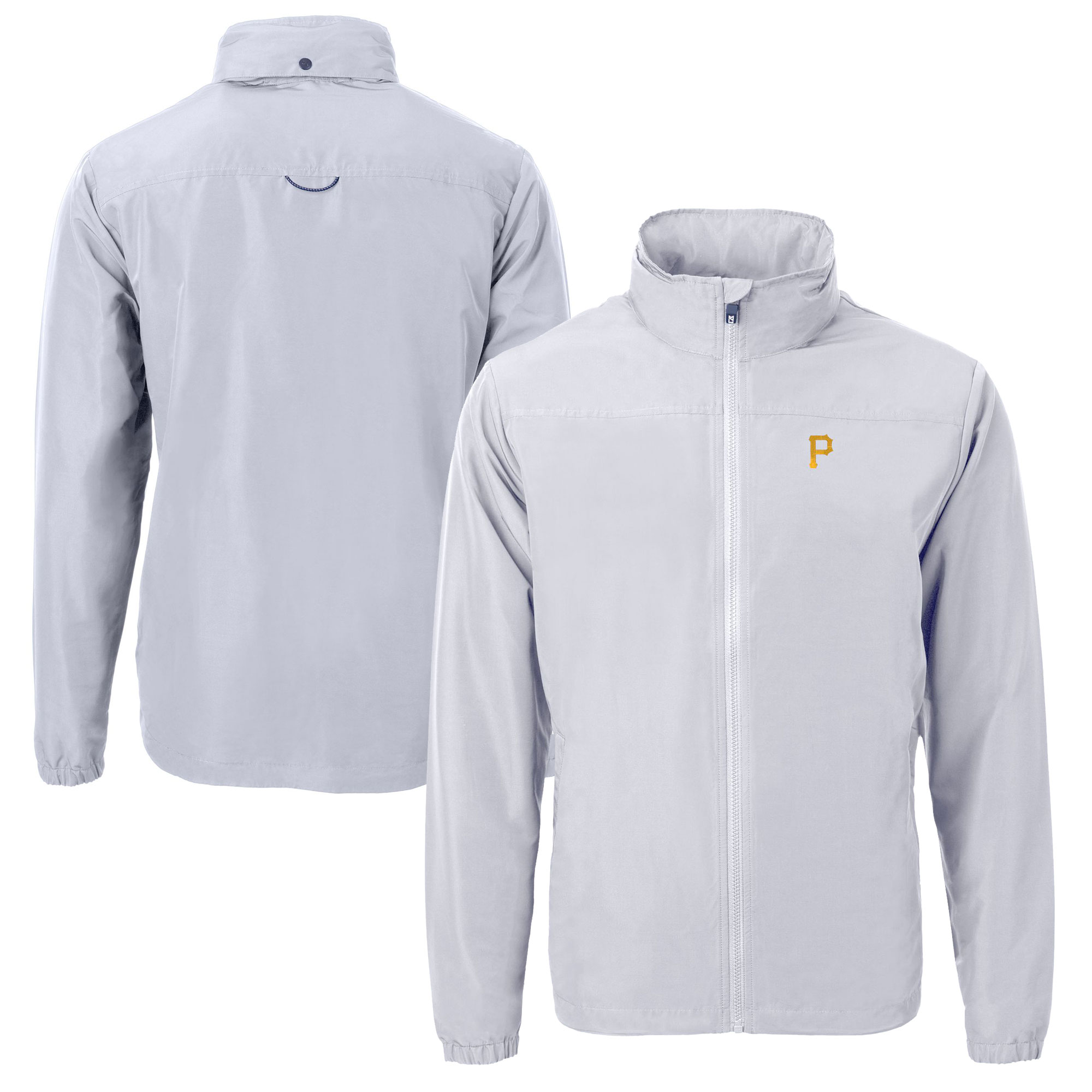 Men's Cutter & Buck Gray Pittsburgh Pirates Big & Tall Charter Eco Recycled Full-Zip Jacket