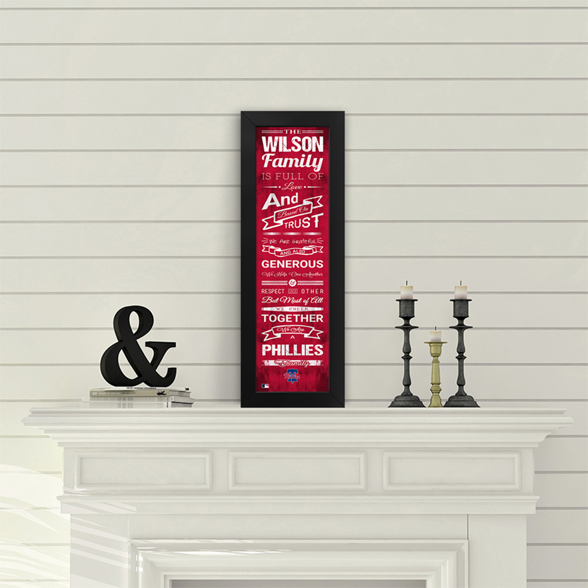 Imperial Philadelphia Phillies 8" x 24" Personalized Family Cheer Framed Print - Image 7