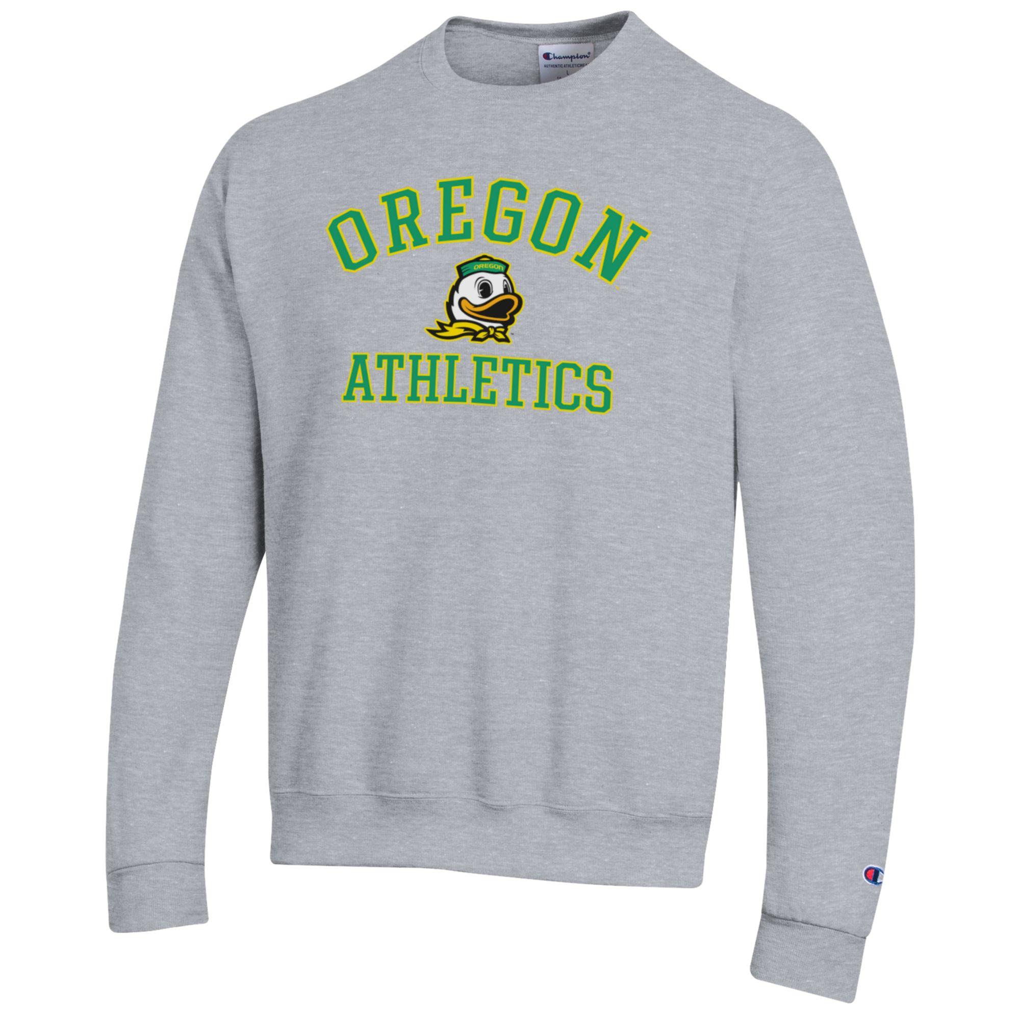 Men's Champion Gray Oregon Ducks Athletics Logo Pullover Sweatshirt - Image 3