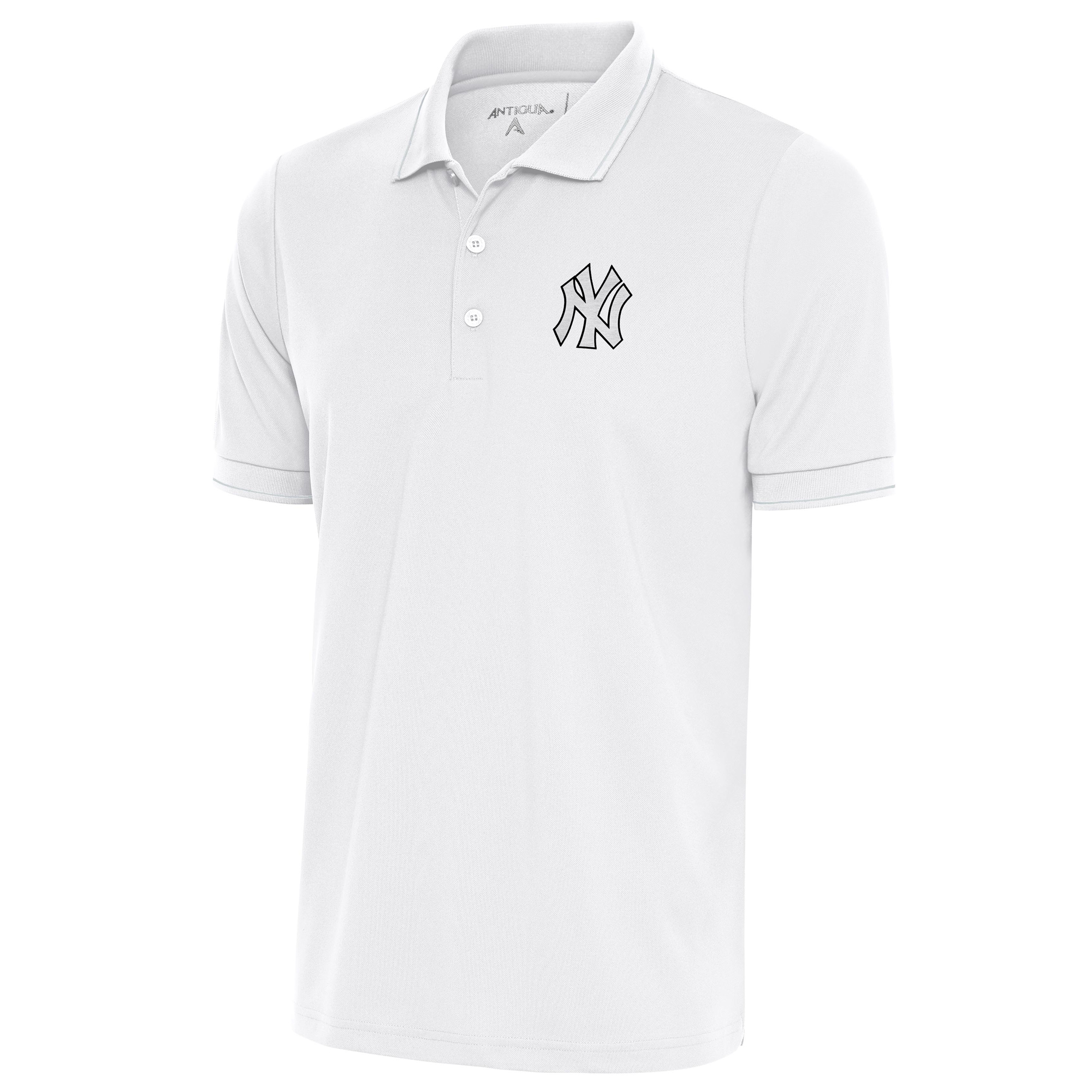 Men's Antigua White New York Yankees Metallic Big & Tall Affluent Polo