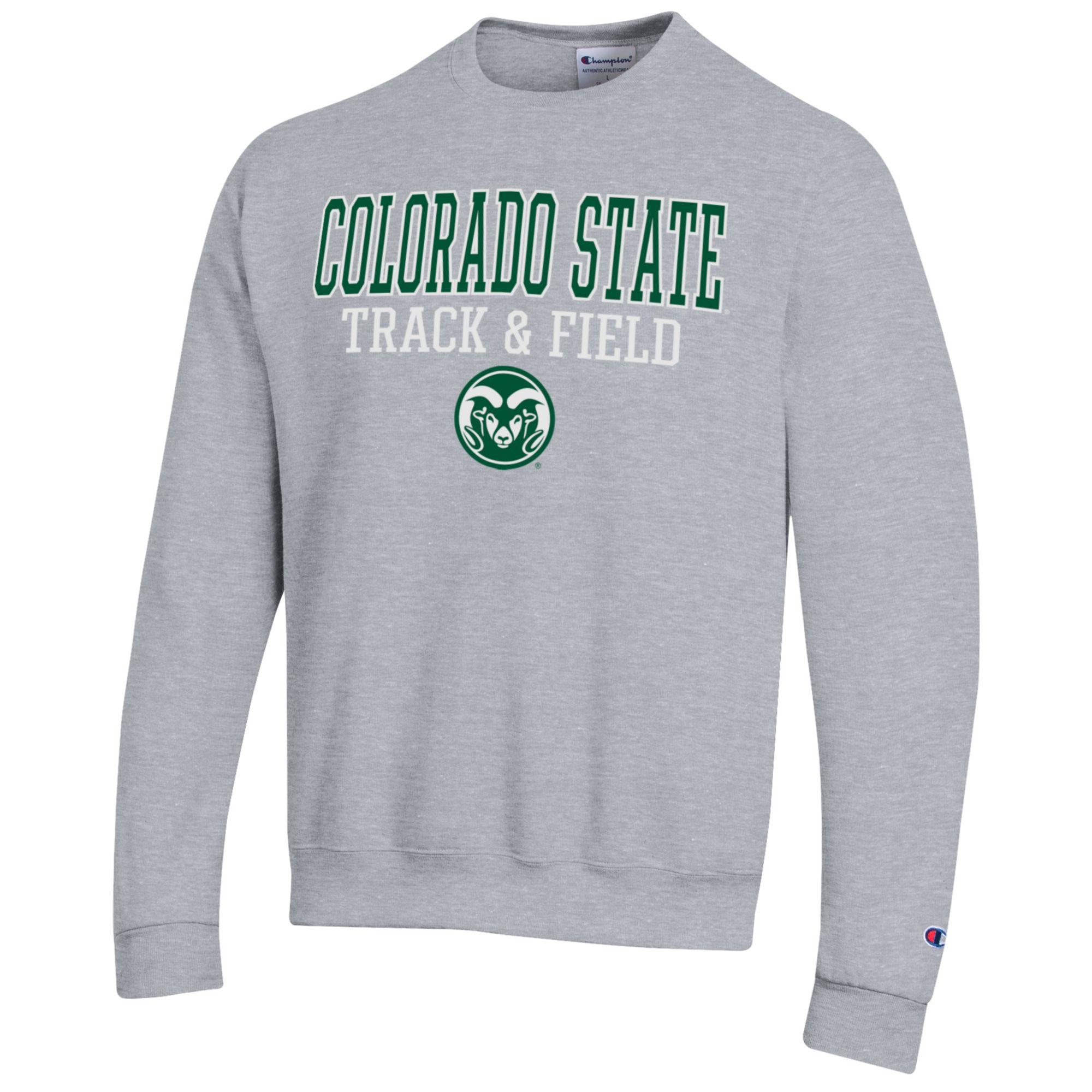 Men's Champion Gray Colorado State Rams Track & Field Stack Powerblend Pullover Sweatshirt - Image 3
