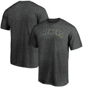 Men's Charcoal Milwaukee Brewers Official Wordmark T-Shirt