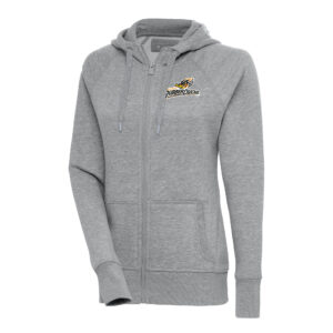Women's Antigua  Heather Gray Akron RubberDucks Victory Full-Zip Hoodie