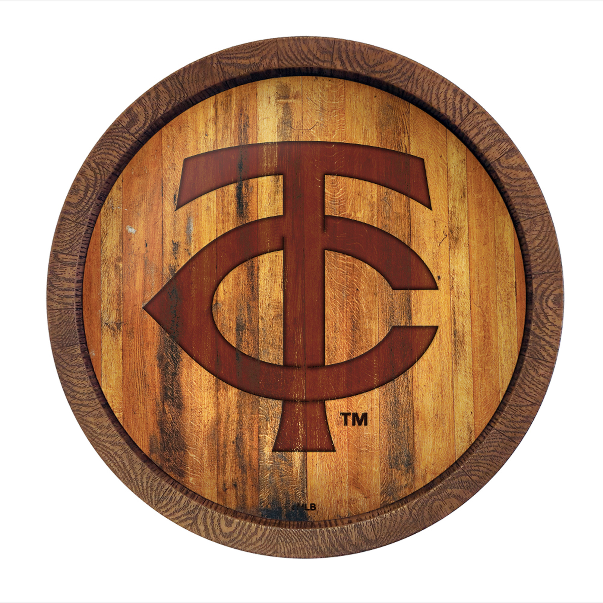 Minnesota Twins 21'' x 21'' Faux Barrel Top Sign - Image 4
