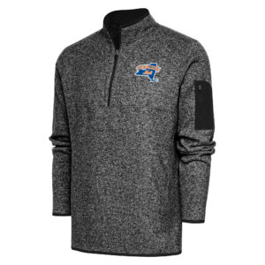 Men's Antigua  Heather Black Syracuse Mets Fortune Quarter-Zip Pullover Jacket