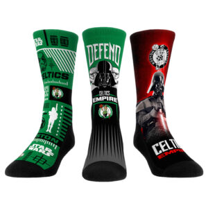 Unisex Rock Em Socks Darth Vader & Stormtrooper Kelly Green Boston Celtics Three-Pack Star Wars Crew Socks Set
