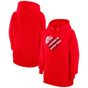 Women's G-III 4Her by Carl Banks  Red Los Angeles Angels Heart Fleece Pullover Hoodie